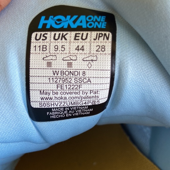 Hoka Blue Yellow Orange Bondi 8 Men’s 11 B Running Shoes Barely Worn! - Picture 5 of 7